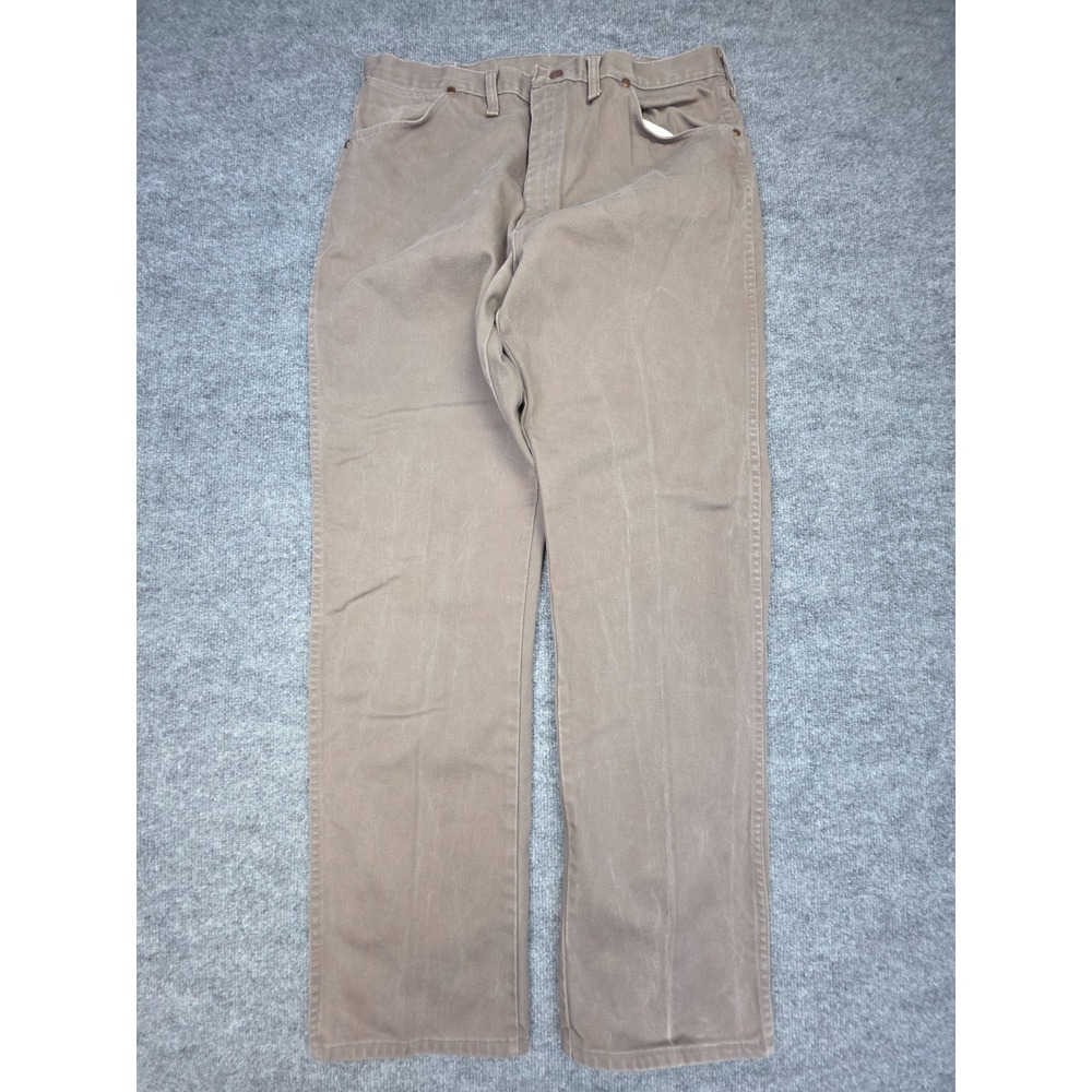 Vintage Wrangler Cowboy Cut Jeans Mens 38x34 (FITS 35x34) Brown 13MWZCP USA